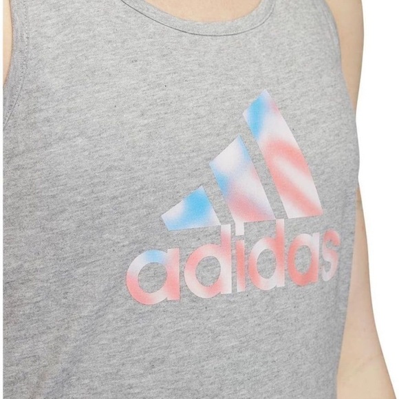 Adidas Womens Americana Graphic Tank Top, sleeveless shirt Gray - Picture 3 of 15